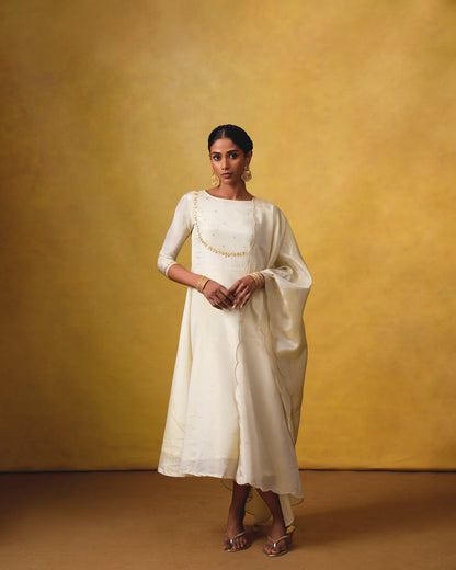 Amaya White Ethereal Suit set with Hand embroidery