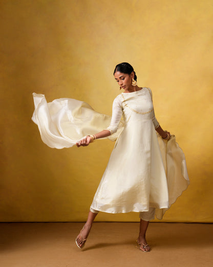 Amaya White Ethereal Suit set with Hand embroidery