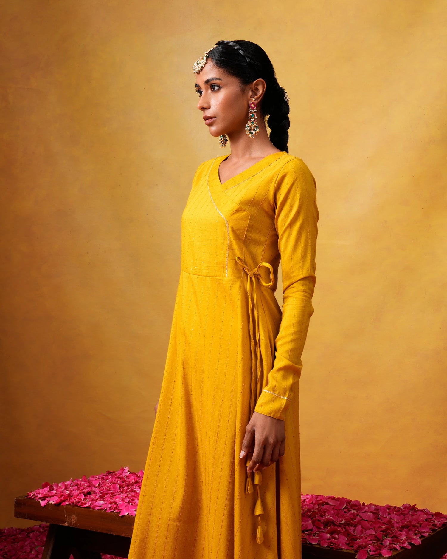 Adhirai Mustard Long Suit Set